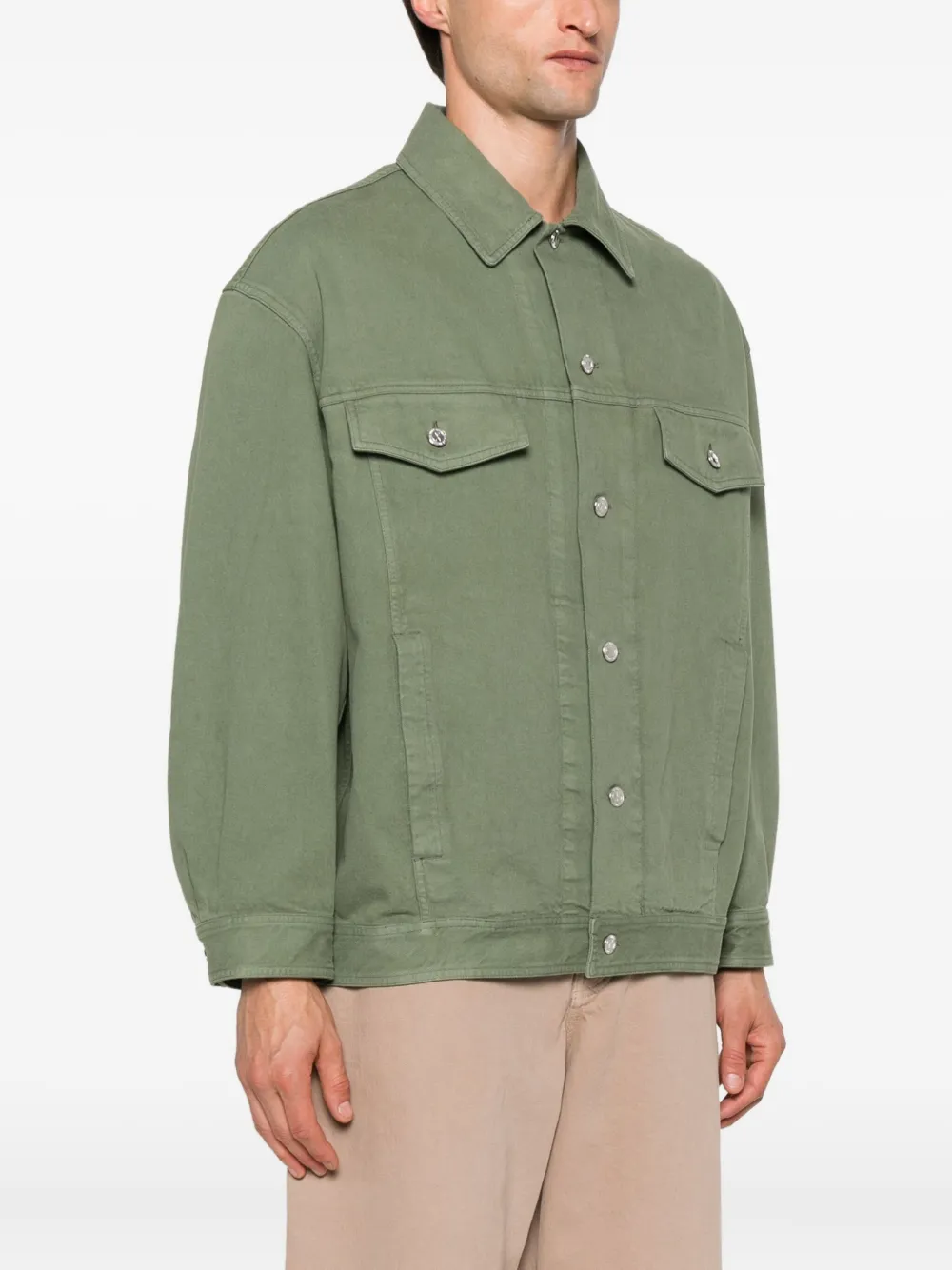 Apc Button-fastening Flap-pocket Jacket In Green
