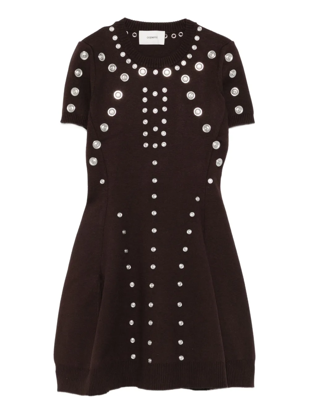 Coperni embellished short-sleeve mini dress Bruin