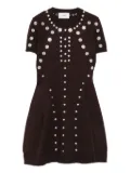 Coperni embellished short-sleeve mini dress - Brown