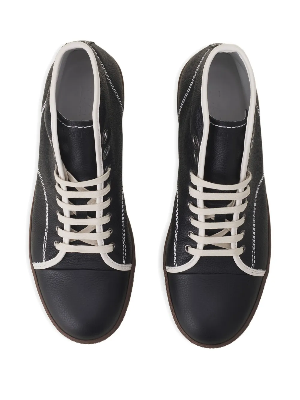 Lanvin leather lace-up sneakers Black