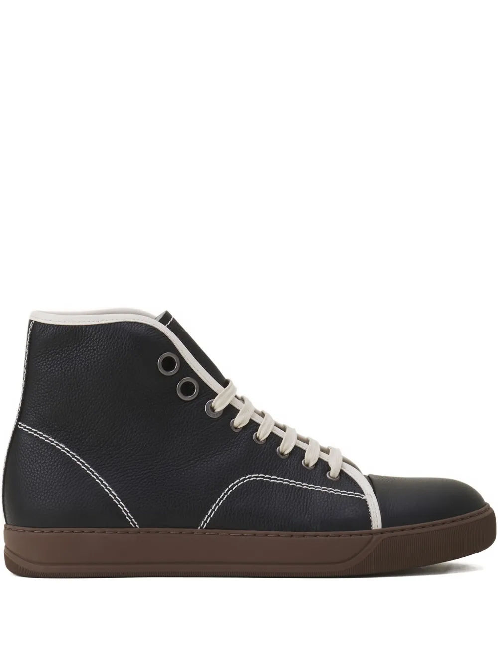 Lanvin leather lace-up sneakers Black