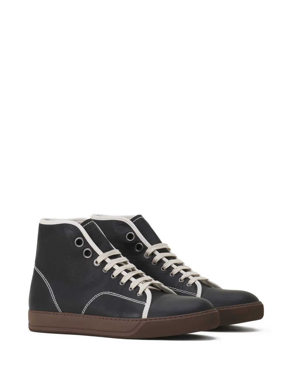 Lanvin leather lace-up sneakers Black