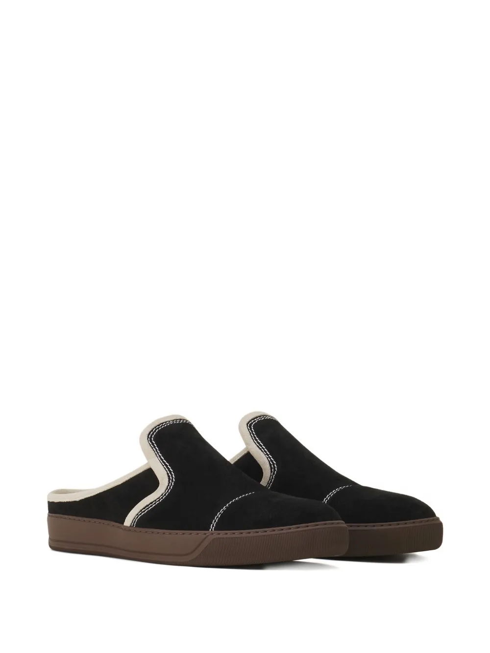 Lanvin Suède leren slip-on sneakers Zwart
