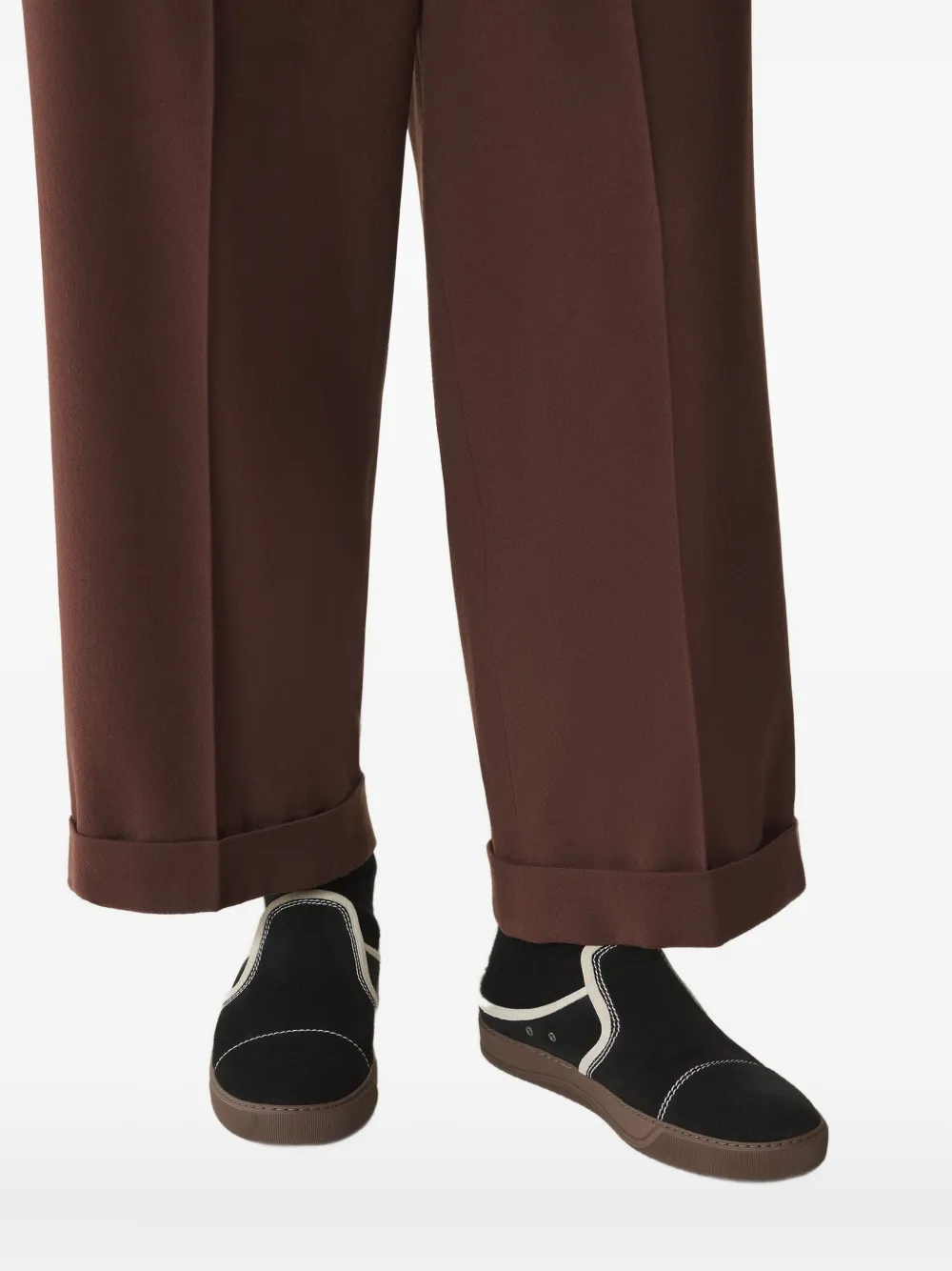 Lanvin Suède leren slip-on sneakers Zwart