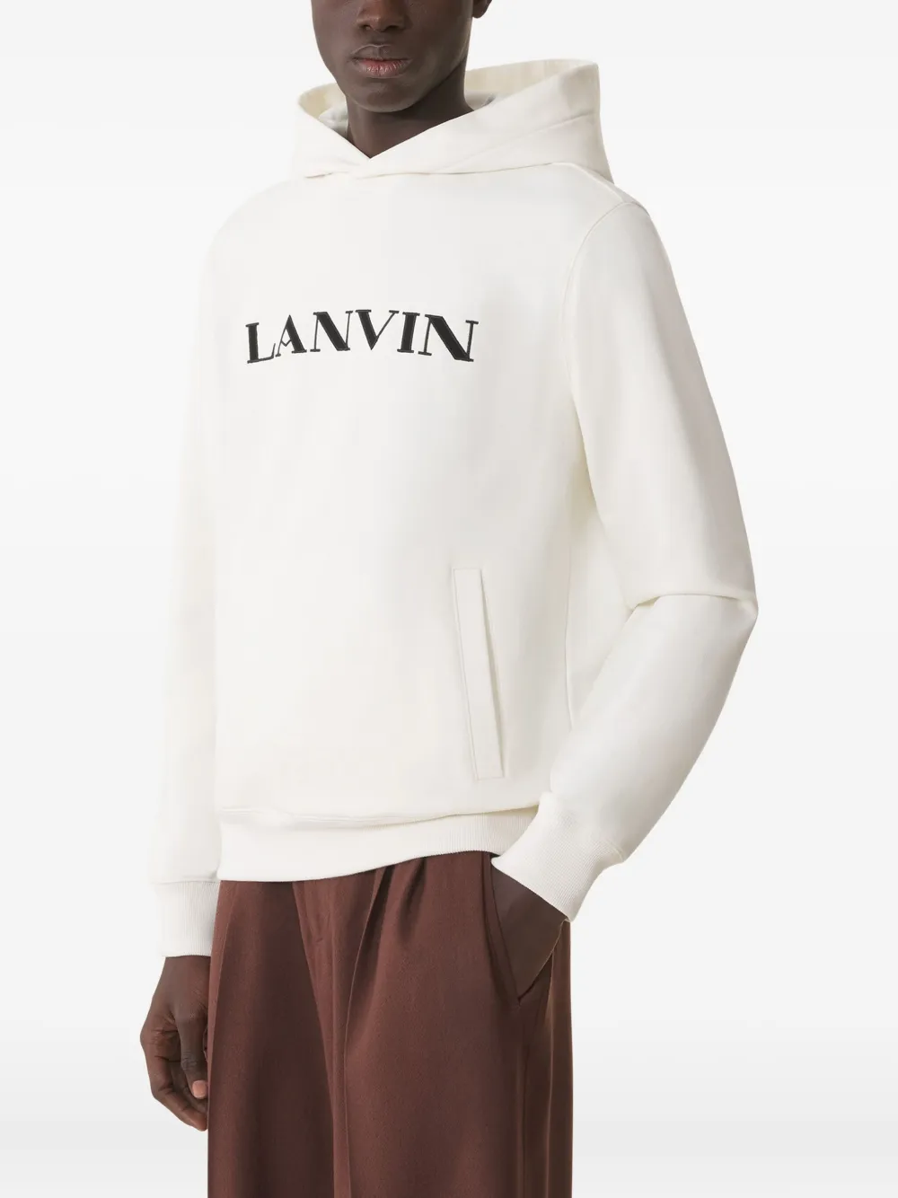 Lanvin Hoodie met geborduurd logo Wit