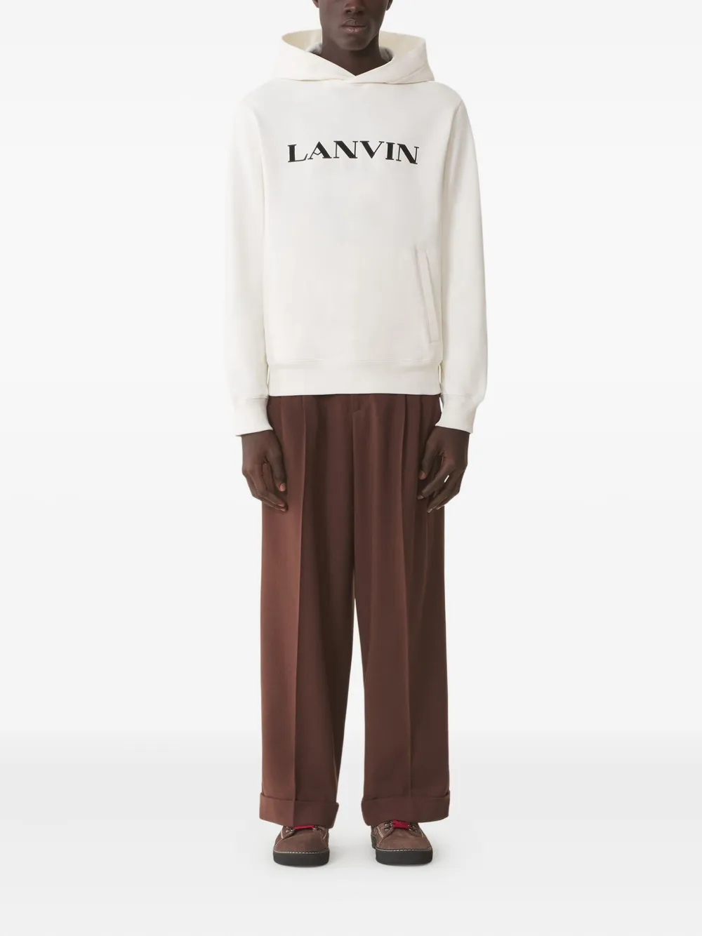 Lanvin Hoodie met geborduurd logo Wit