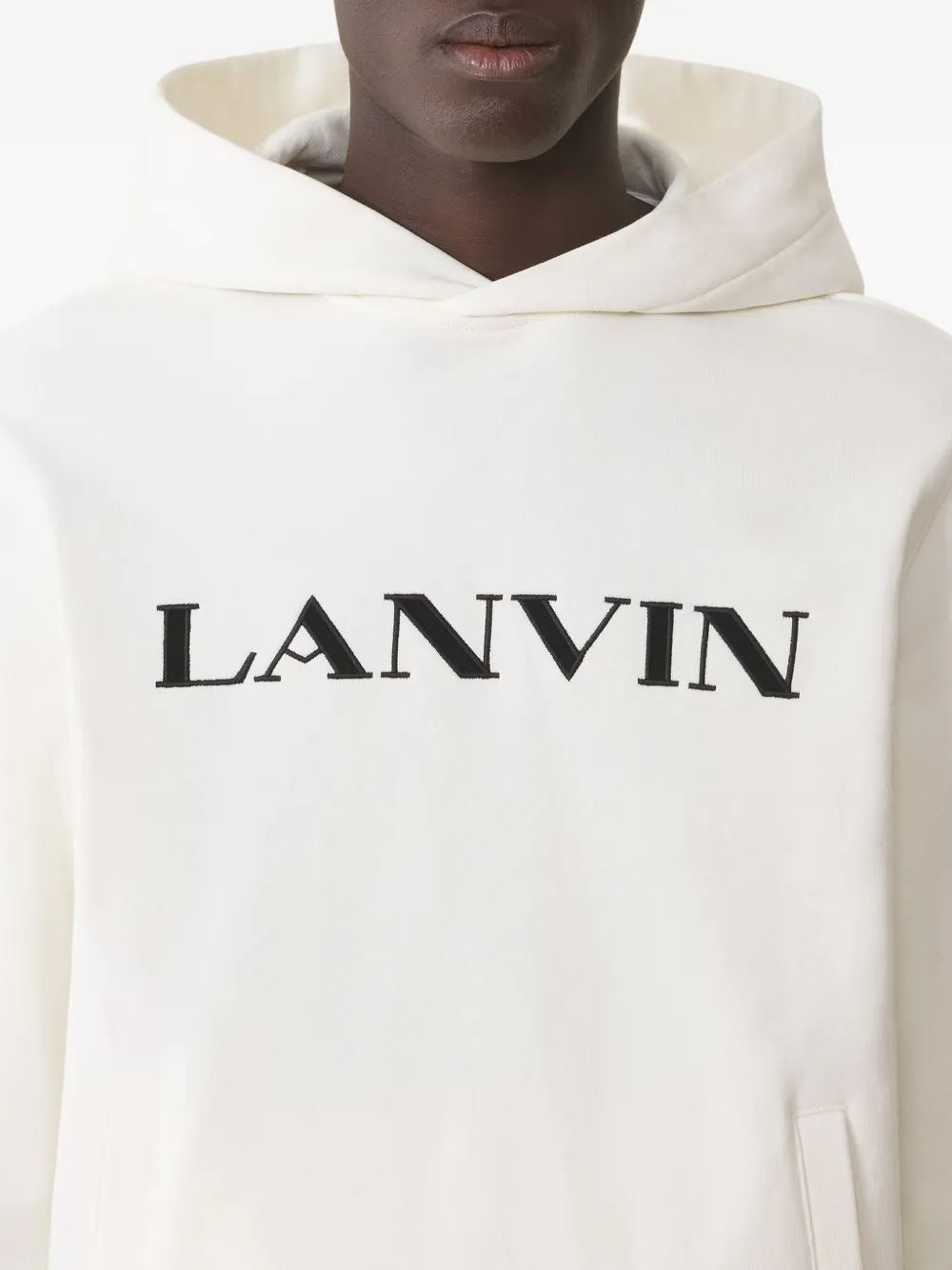 Lanvin Hoodie met geborduurd logo Wit