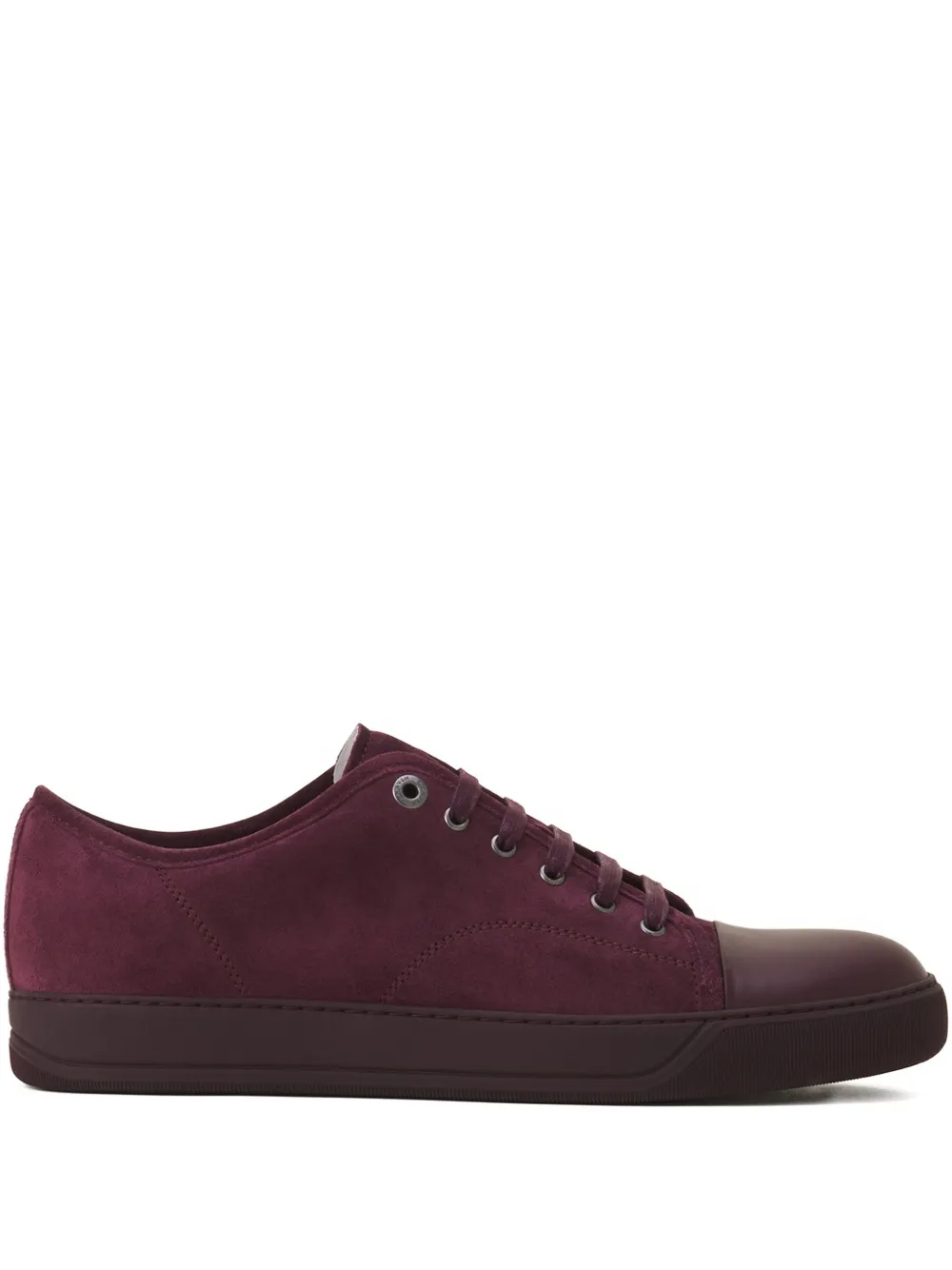 Lanvin suede leather cap-toe sneakers Red