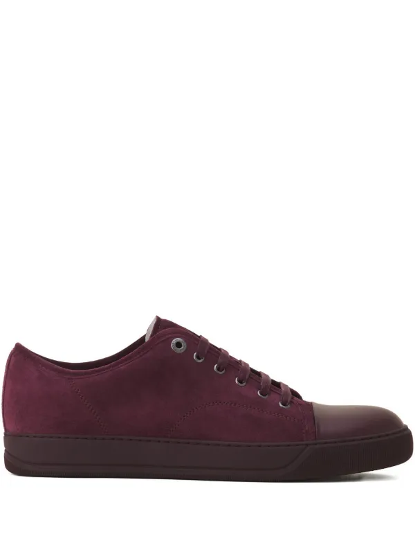Lanvin Suede Leather cap-toe Sneakers Red FARFETCH ID