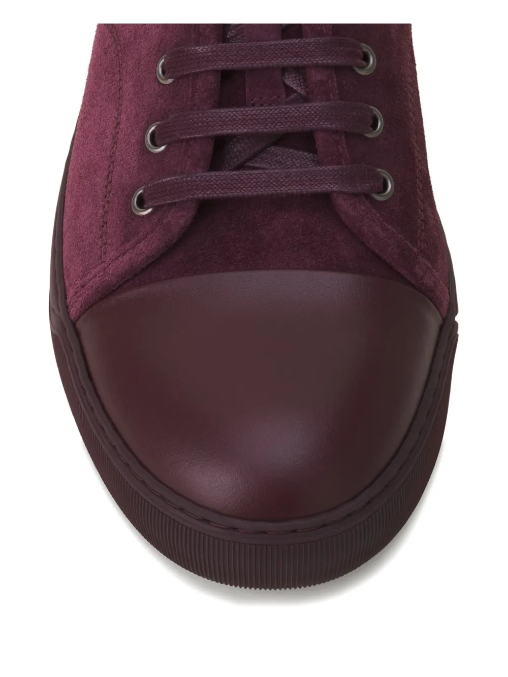 Lanvin suede leather cap-toe sneakers Red