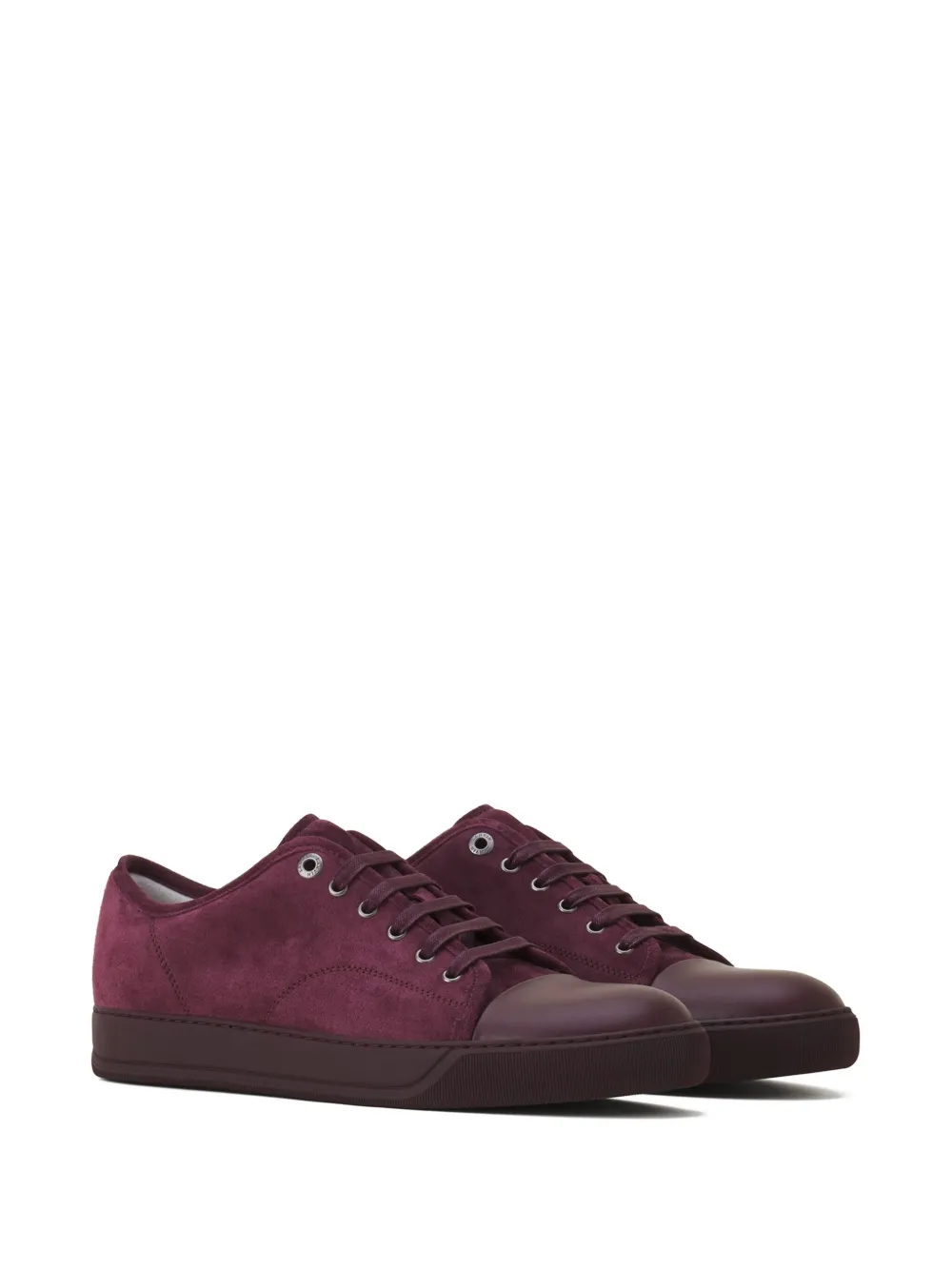 Lanvin suede leather cap-toe sneakers Red
