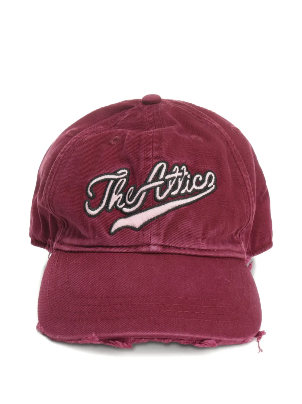 The Attico Honkbalpet met geborduurd logo en franje Rood