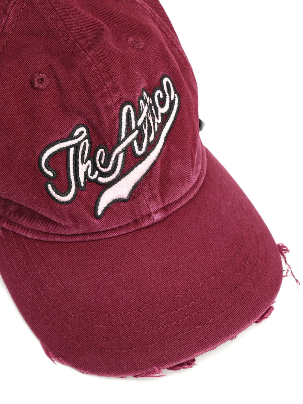 The Attico Honkbalpet met geborduurd logo en franje Rood
