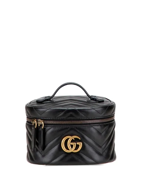 Gucci Pre-Owned 2016-2025 Mini GG Marmont Round Leather vanity bag