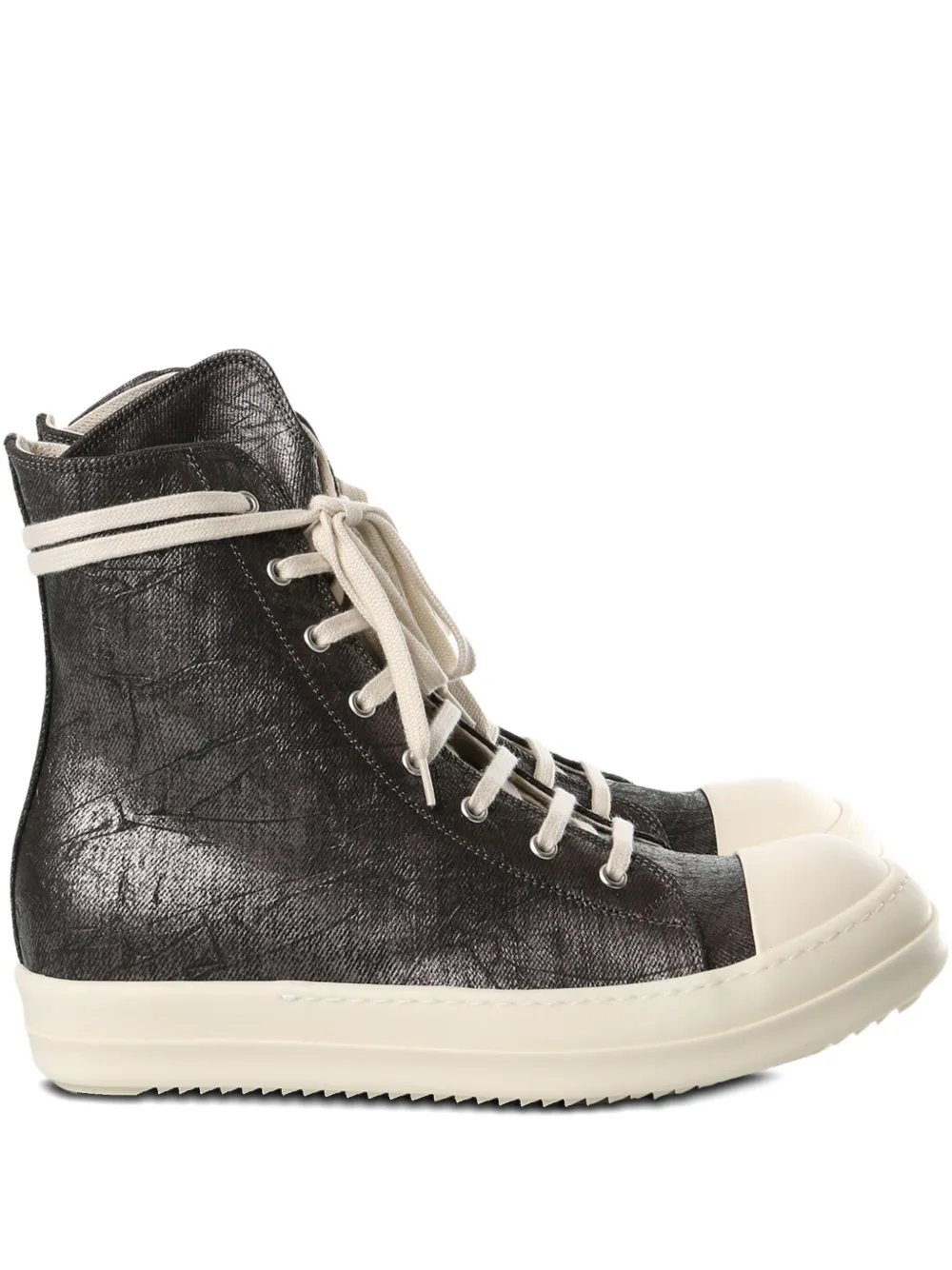 Rick Owens DRKSHDW metallic-effect lace-up sneakers Brown