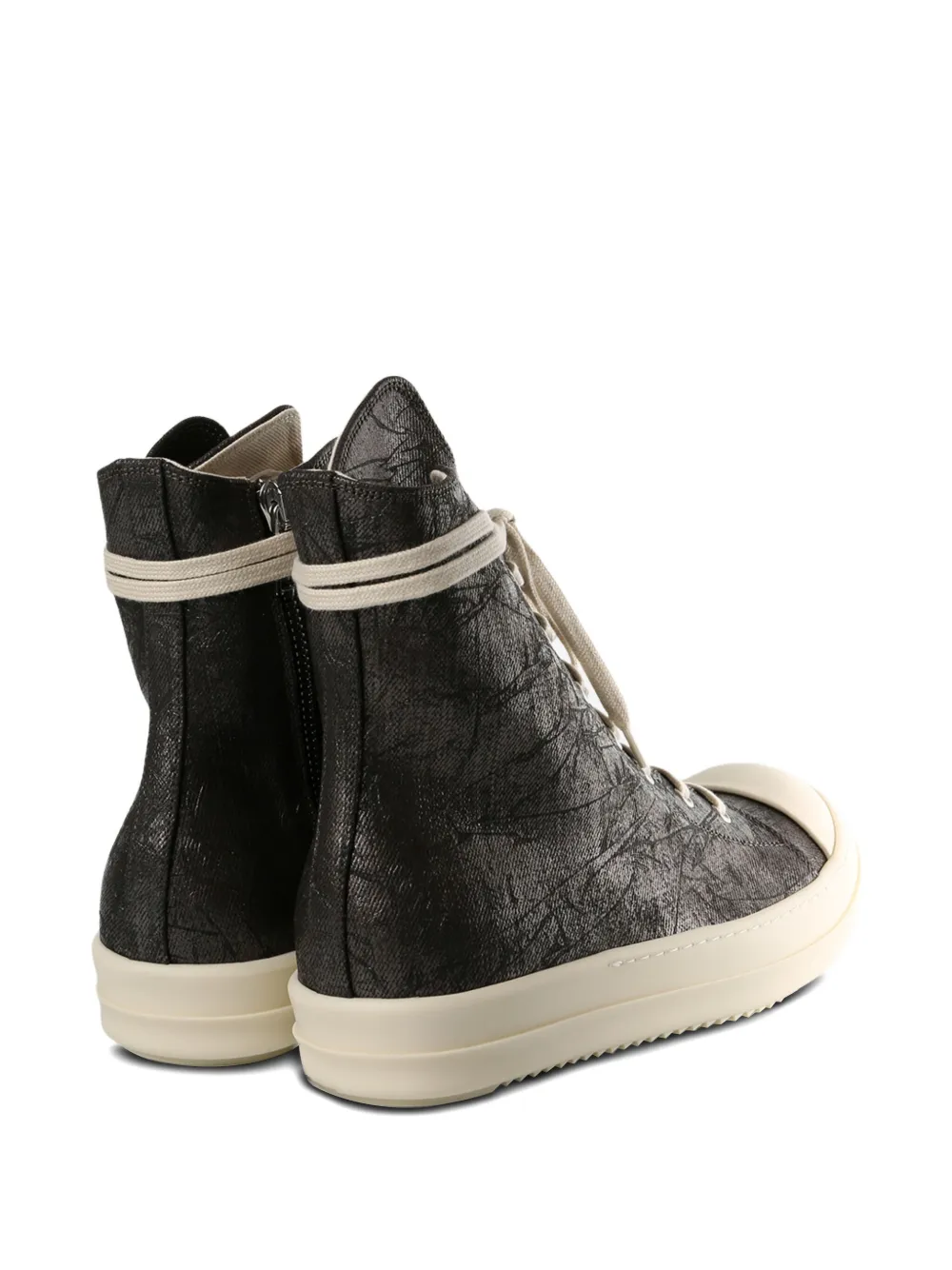 Rick Owens DRKSHDW metallic-effect lace-up sneakers Brown