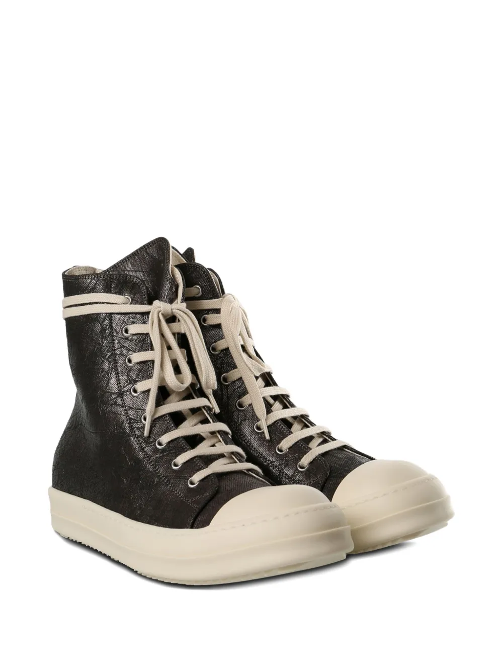Rick Owens DRKSHDW metallic-effect lace-up sneakers Brown
