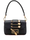 Fendi Pre-Owned 2010-2025 Versace Vitello Seta Fendace Mini Brooch Baguette satchel - Black
