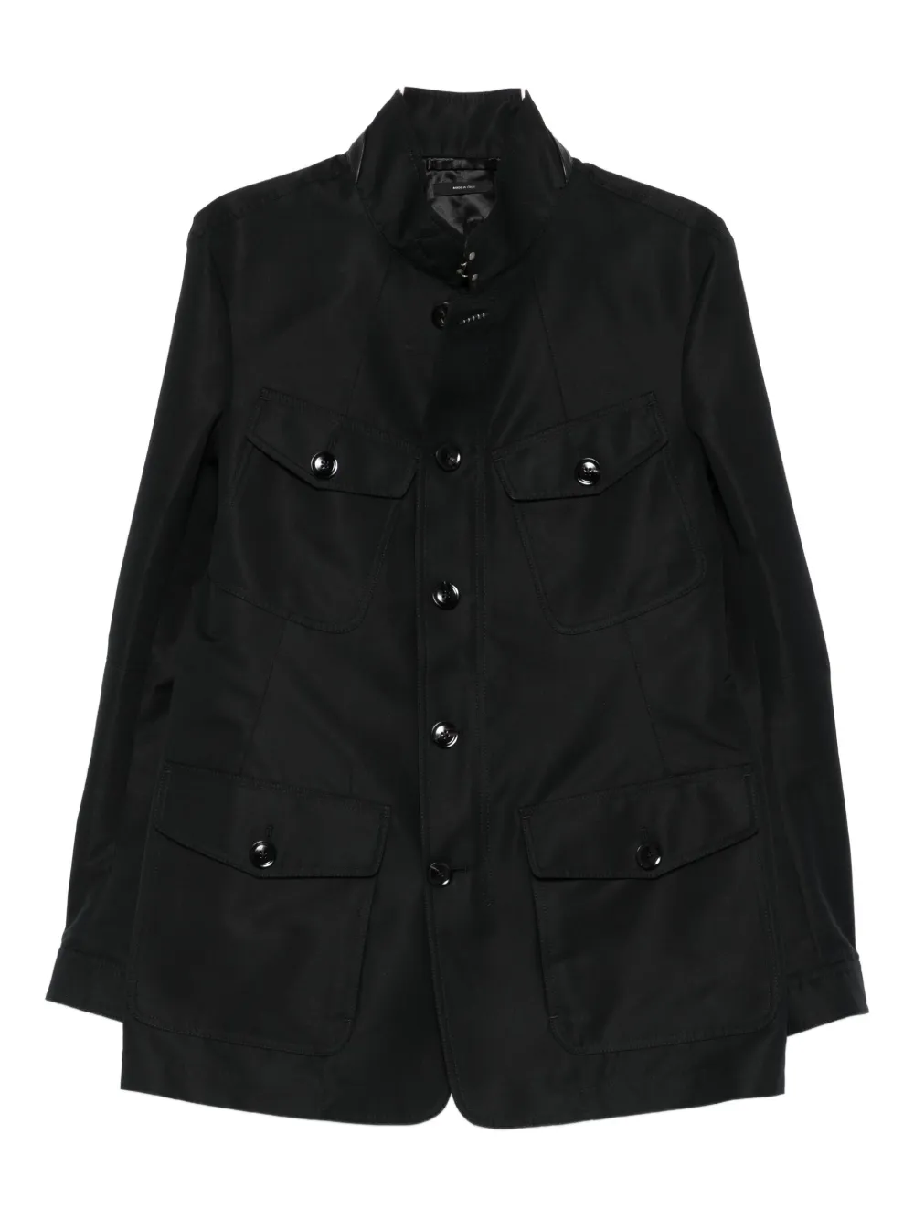 Tom Ford Tailored Black Jacket With Polo Collar In Black
