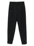 ALPHA STUDIO pleated turn-up cuffs trousers - Black