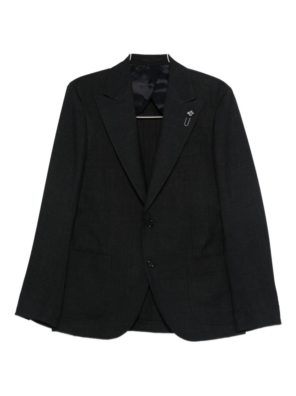 Lardini Giacca a quadri con bottoni - Blu