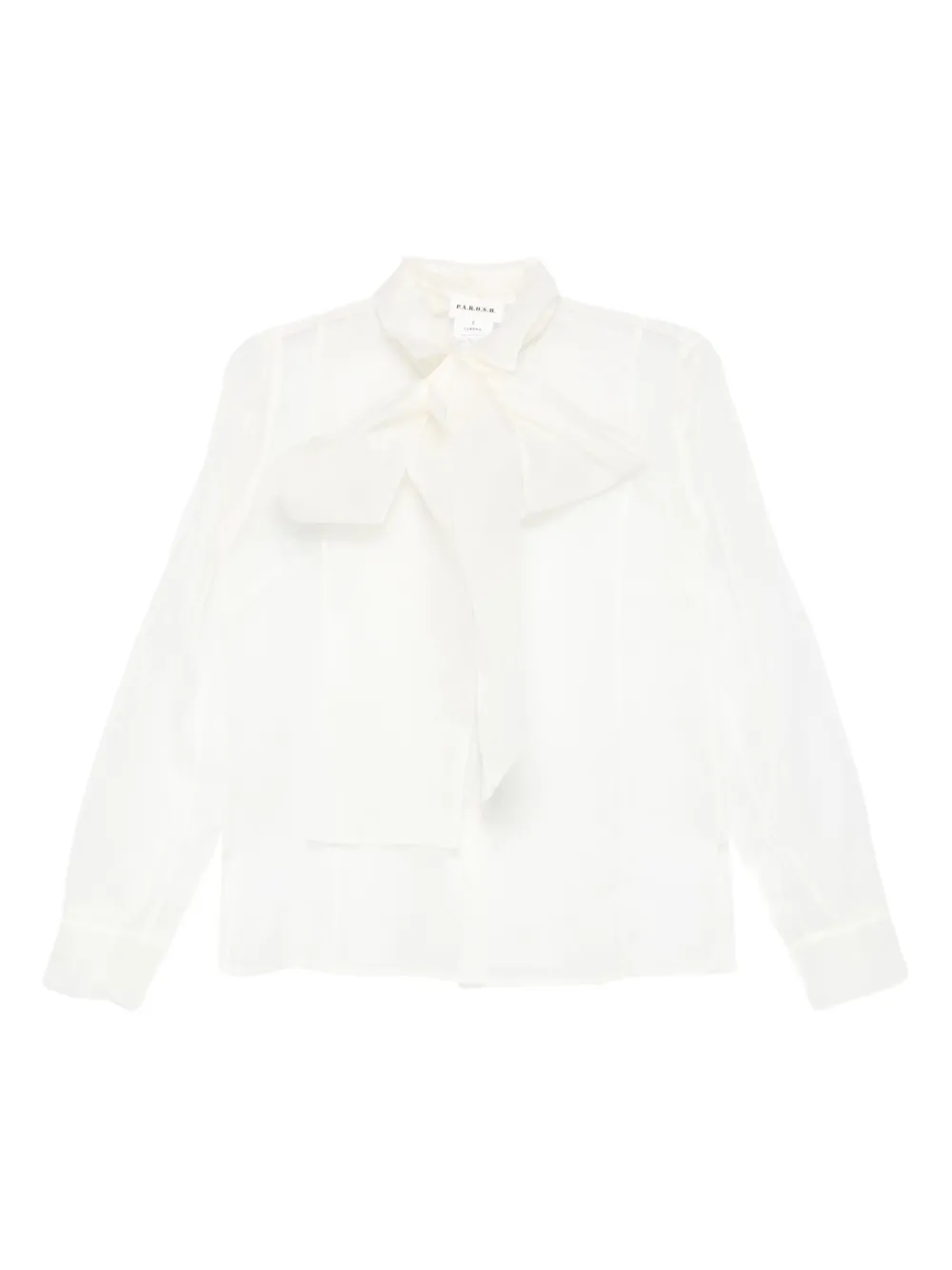 P.A.R.O.S.H. bow-tie long-sleeve blouse | White | Image 1