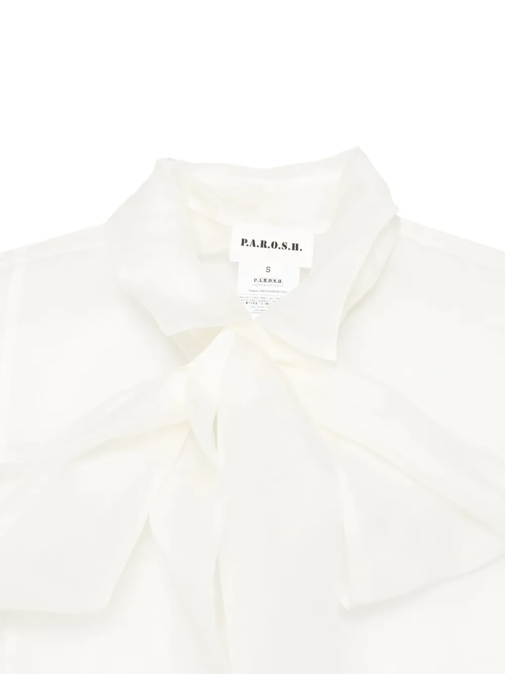 P.a.r.o.s.h Bow-tie Long-sleeve Blouse In White