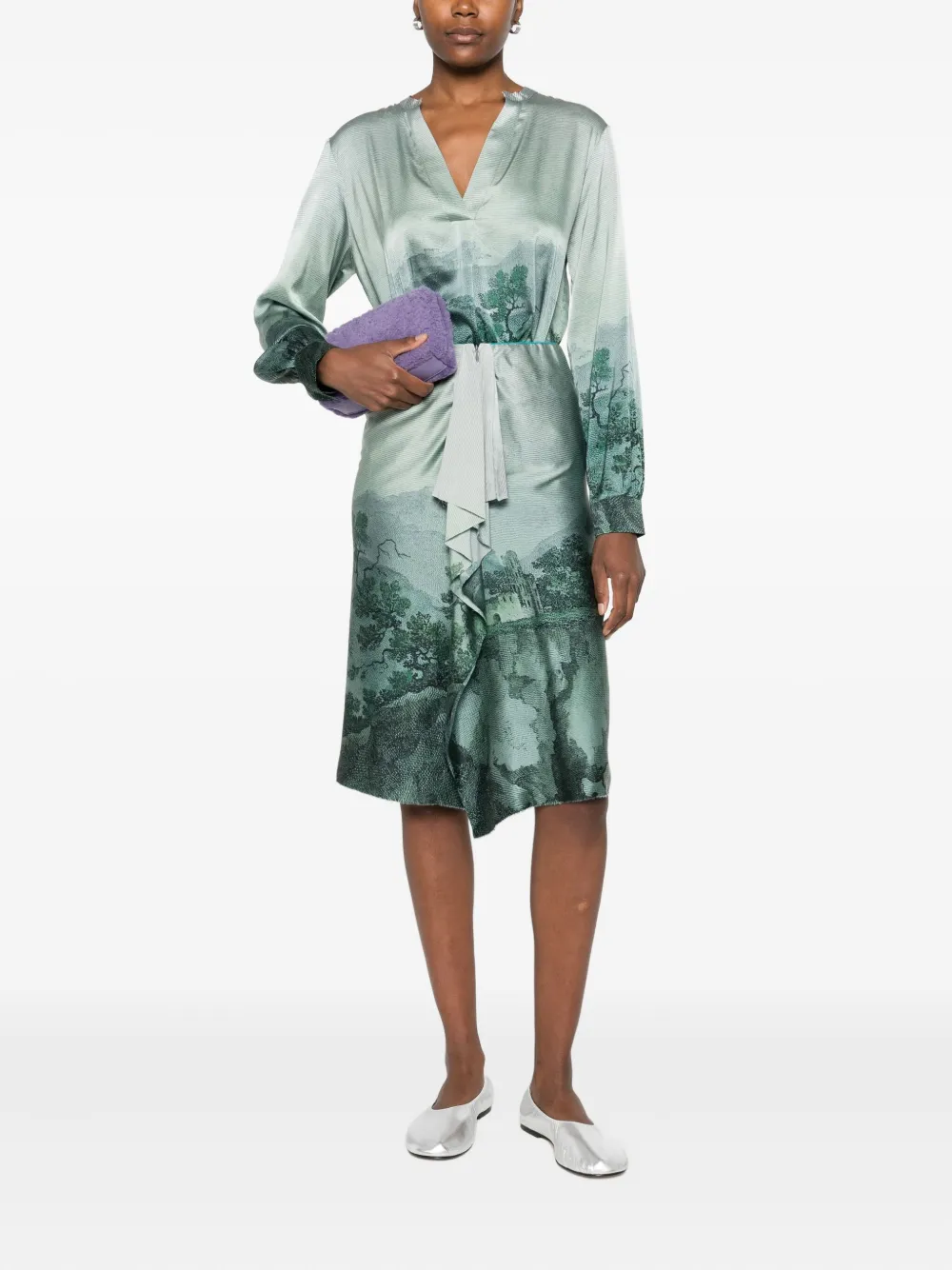 Pierre-Louis Mascia Midi-rok met print - Groen