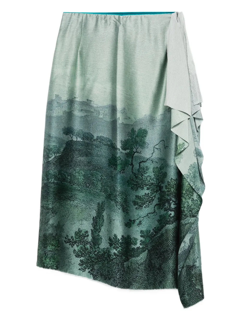 Pierre-Louis Mascia landscape-print midi skirt | Green | Image 1