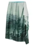 Pierre-Louis Mascia landscape-print midi skirt - Green