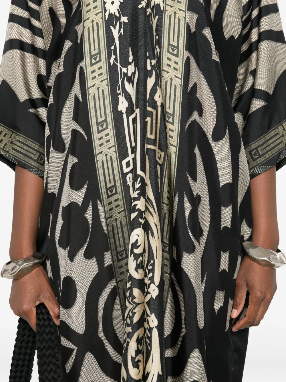 Pierre-louis Mascia Baroque-print V-neck Maxi Dress In Multi