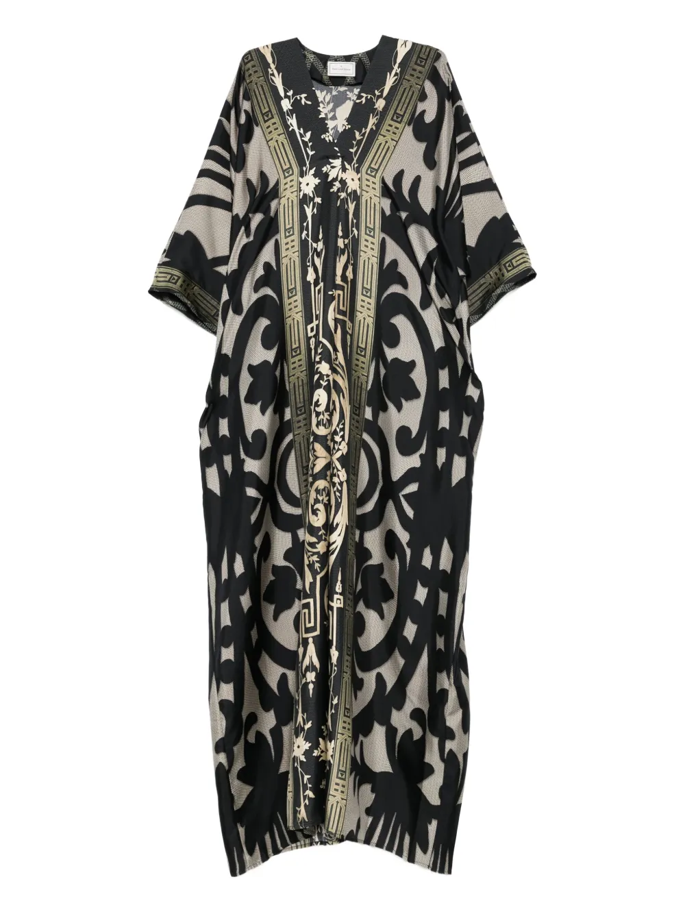 Pierre-Louis Mascia baroque-print V-neck maxi dress | Black | Image 1
