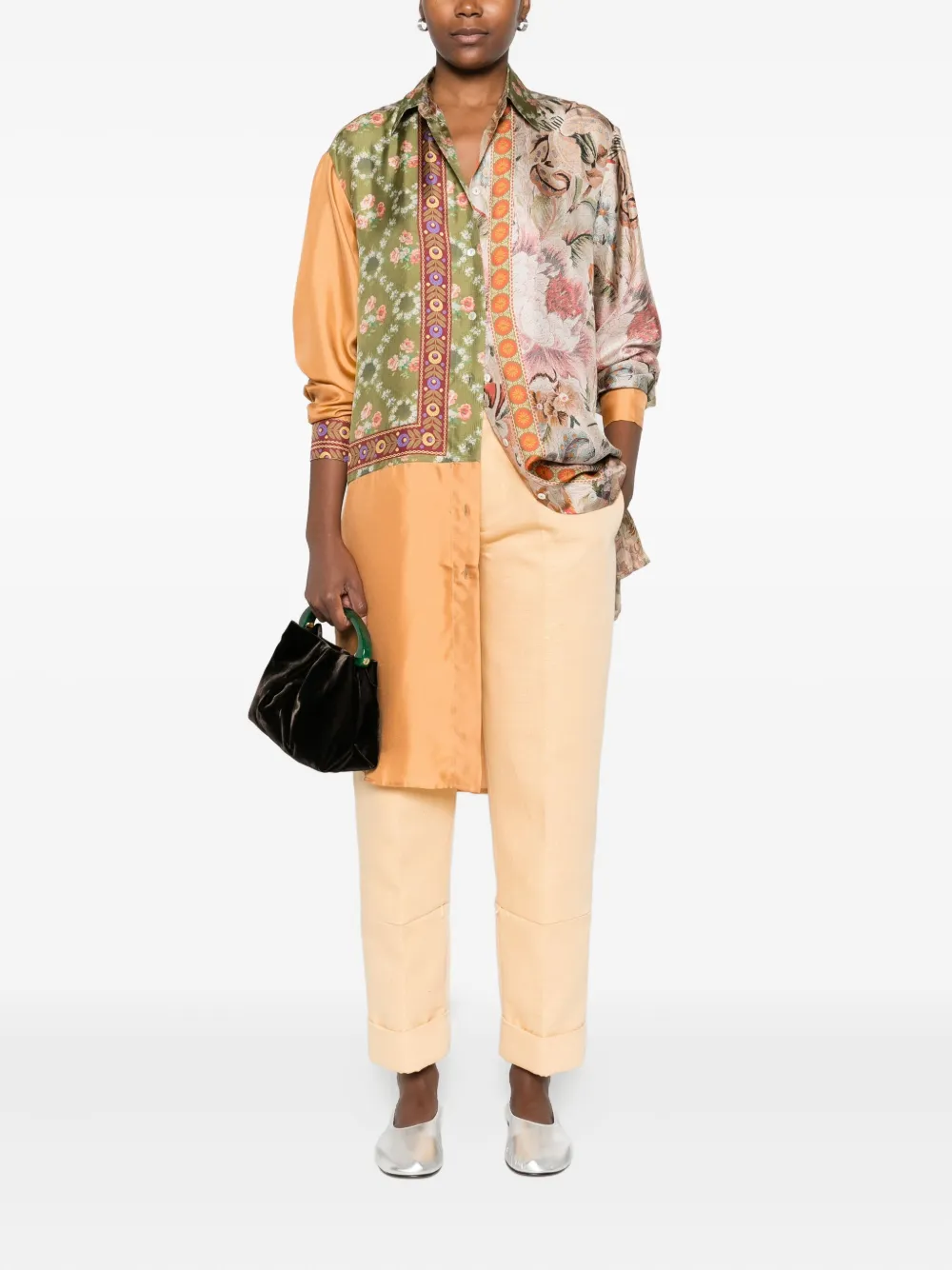 Pierre-Louis Mascia Blouse met patchwork - Oranje