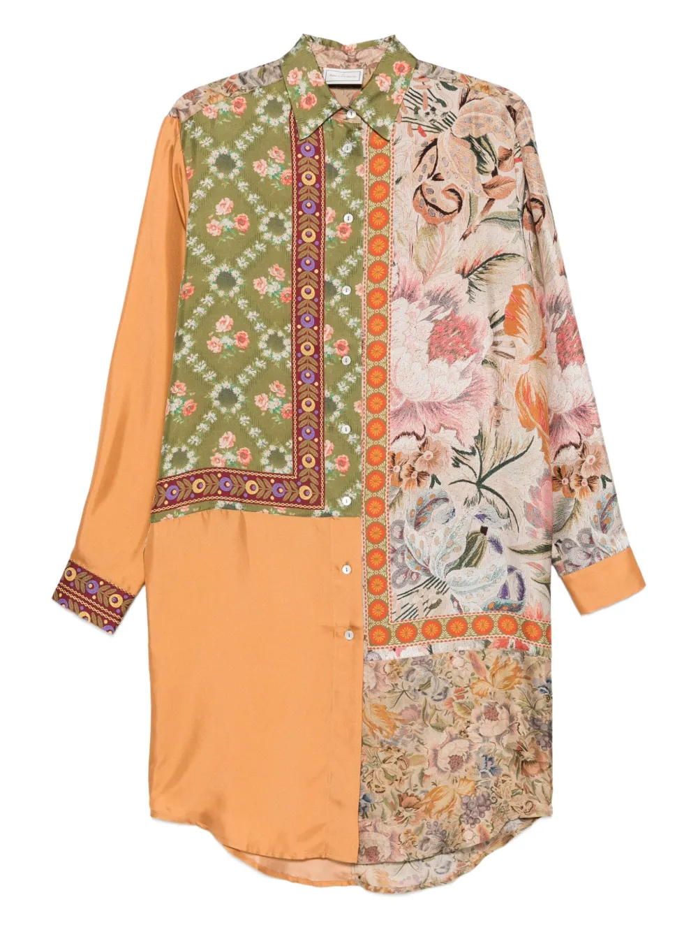 Pierre-Louis Mascia floral-patchwork shirt | Orange | Image 1