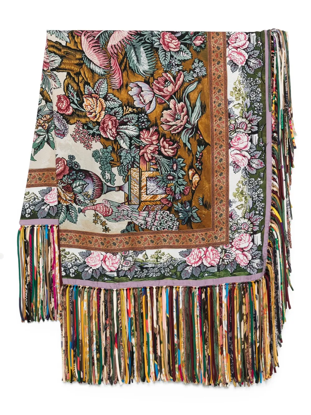 Pierre-louis Mascia Aloeuw Floral-print Fringed Scarf In Multi
