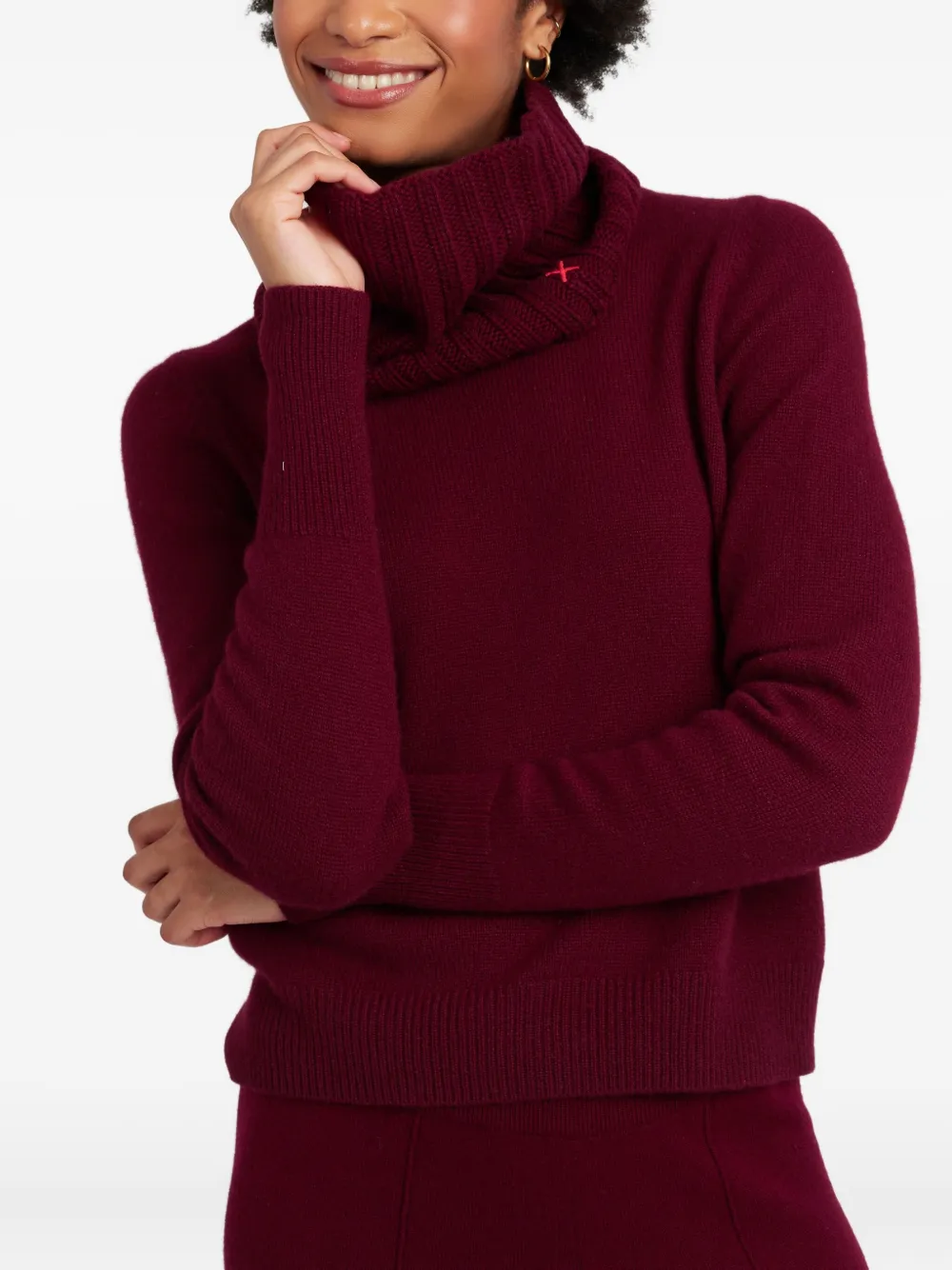 Chinti & Parker Ribgebreide sjaal - CLARET RED