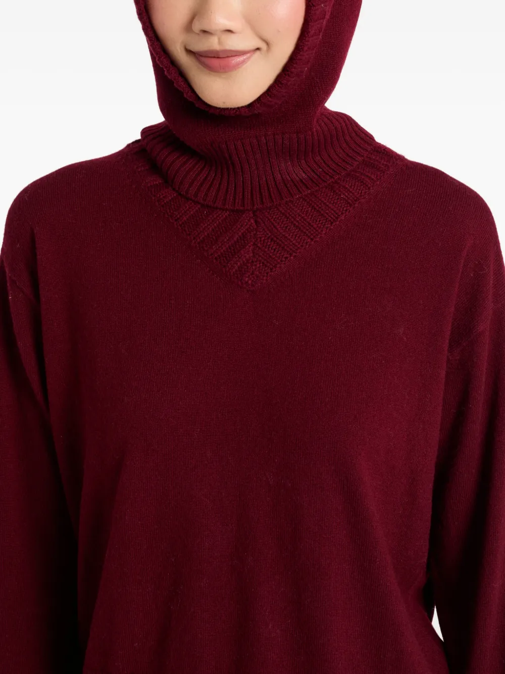Chinti & Parker Ribgebreide balaclava - Rood