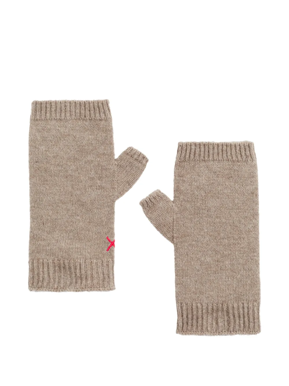 Chinti & Parker Ribbed Fingerless Gloves In Neutral