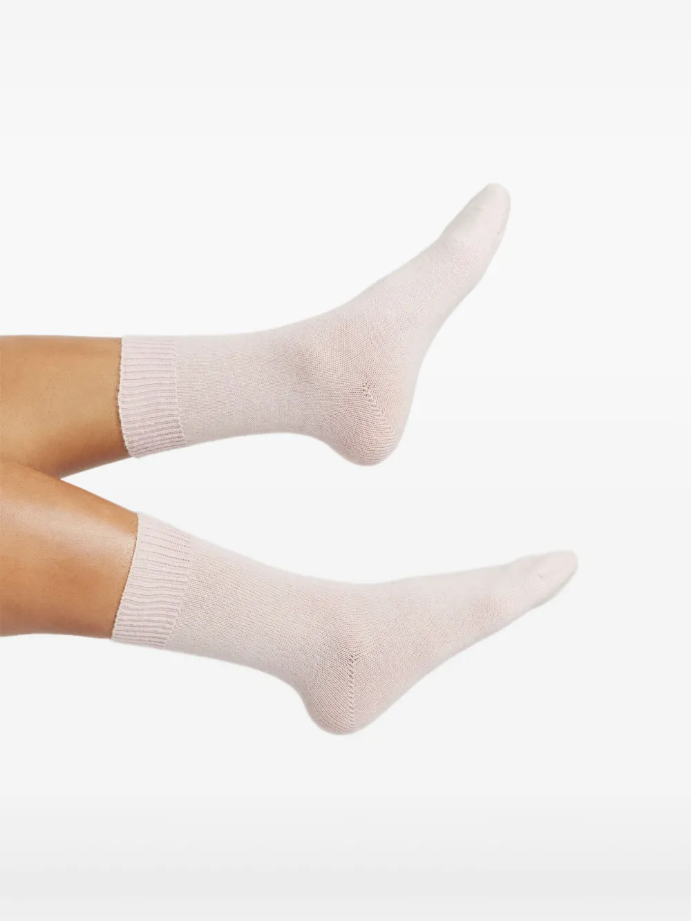 Chinti & Parker Ribbed-trim Socks In Neutral