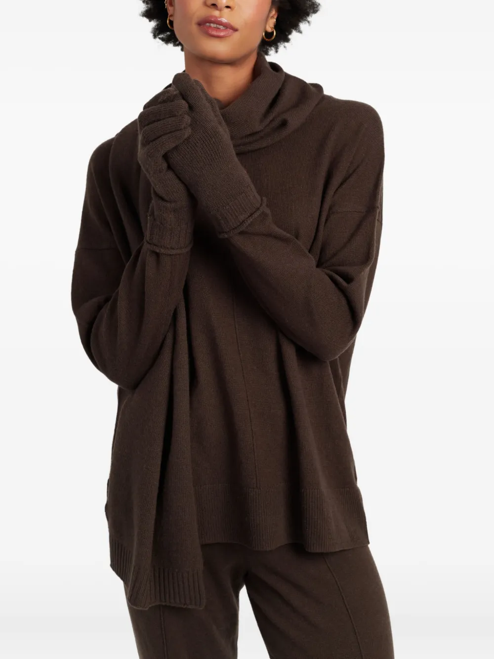 Chinti & Parker Handschoenen met geribbelde afwerking - Bruin