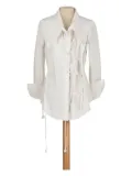 Gianfranco Ferré Pre-Owned oversize-collar lace-up shirt - White