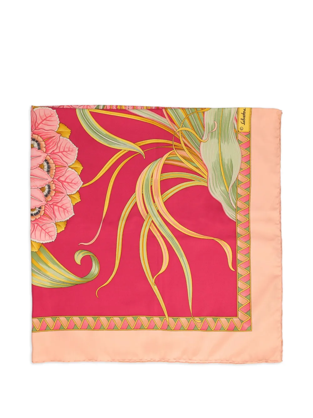floral-print silk foulard
