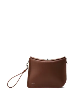 Sac Pour Homme Lanvin En Cuir Et Toile - Couleur Bordeaux Foncé, Occasion, Marque De Luxe