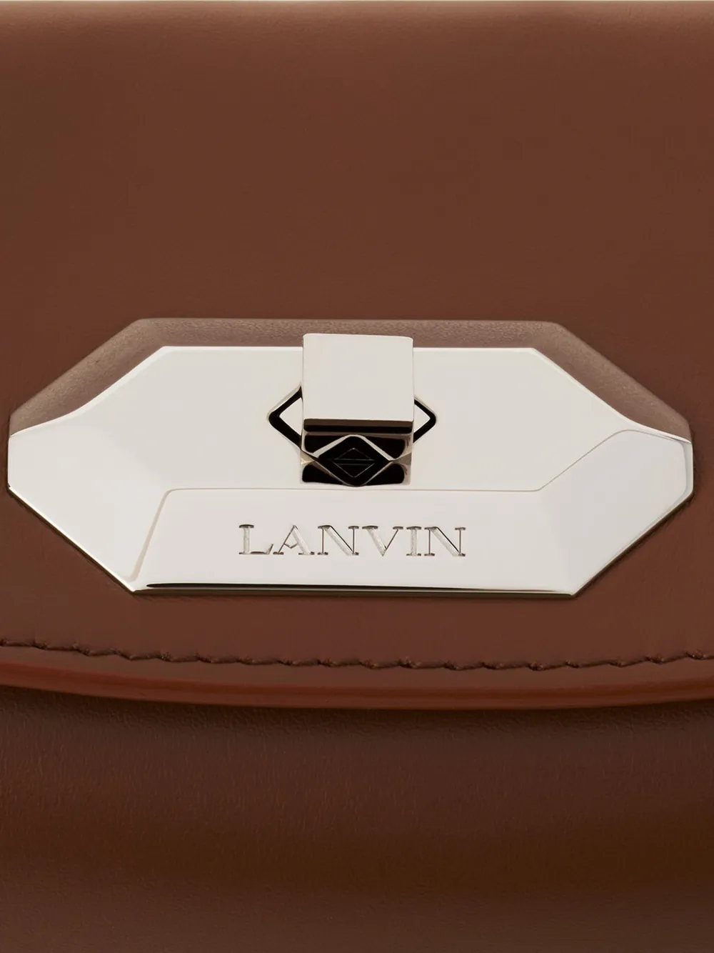 Lanvin Leren clutch Bruin