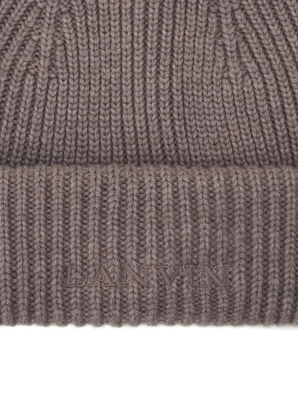 Lanvin Ribbed Wool Beanie In Brown