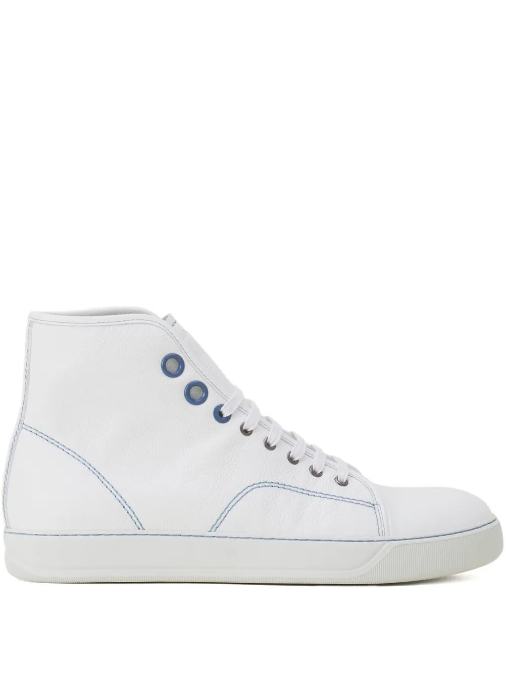 Lanvin leather lace-up sneakers White