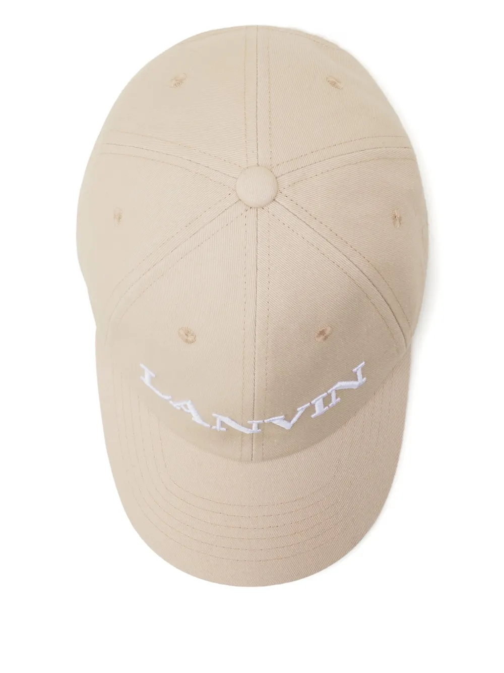 Lanvin Honkbalpet met geborduurd logo Beige