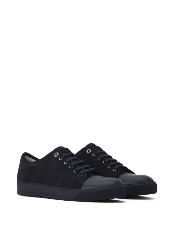 Lanvin Suede Leather cap-toe Sneakers Blue FARFETCH IN