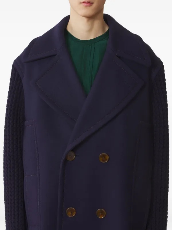 Lanvin Virgin Wool Coat | Blue | FARFETCH AO