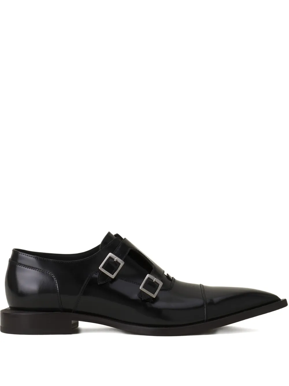 Lanvin double-buckle pointed monk shoes | Black | Image 1